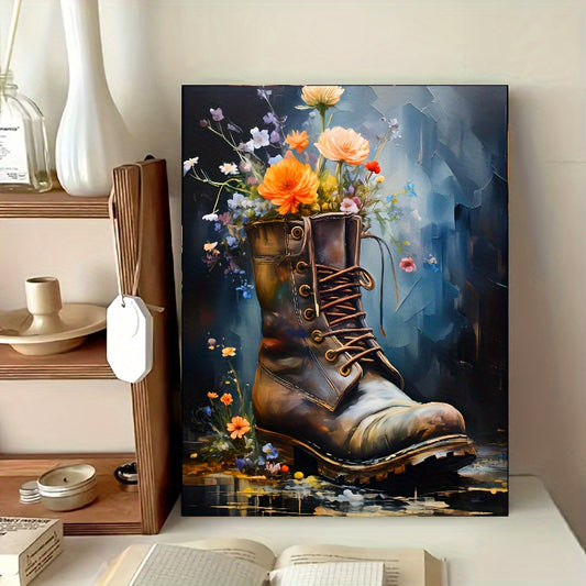 Floral Boot Paint By Numbers Kit For Adults Acrylic Set