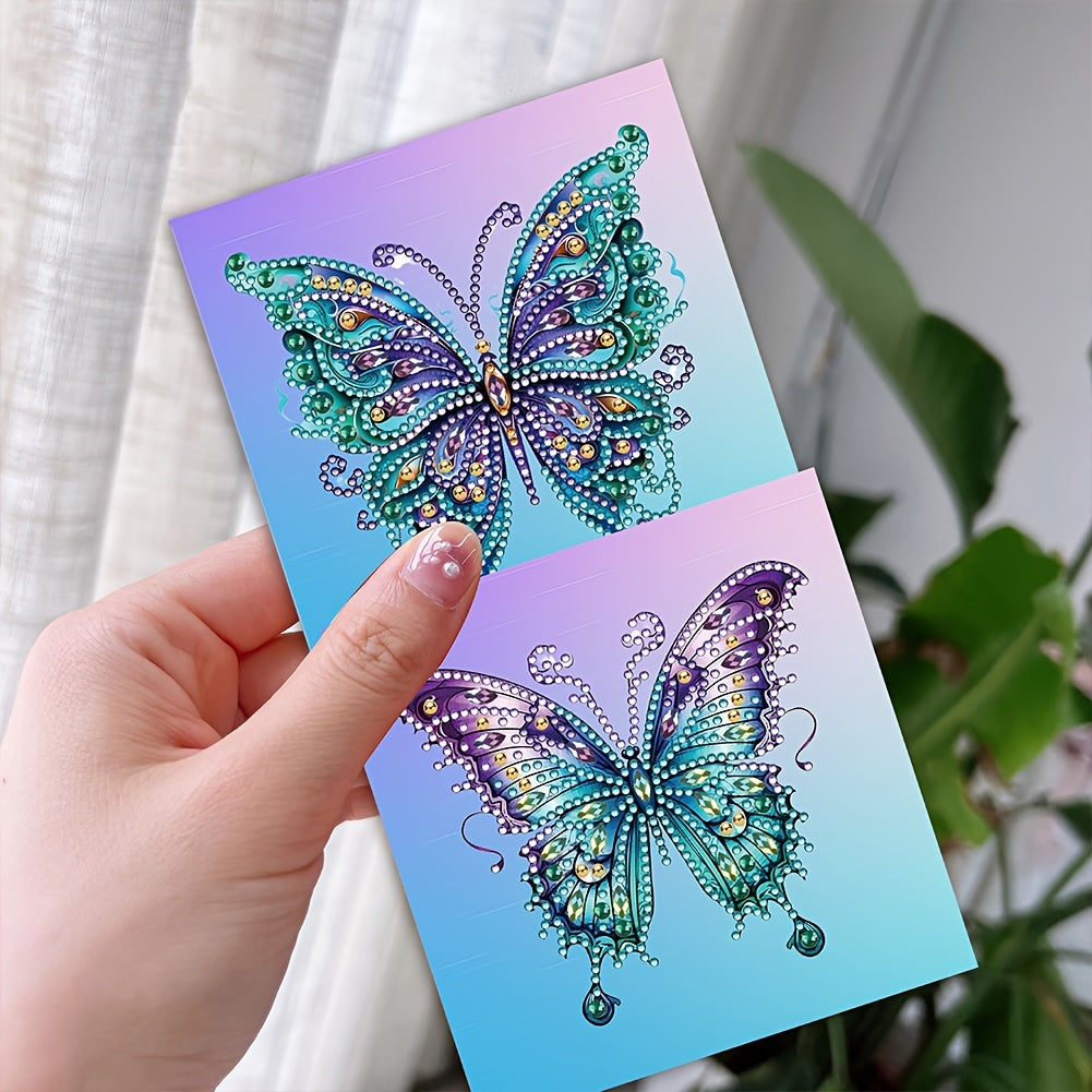 Butterfly Diamond Painting Greeting Card Kit Six Pcs DIY