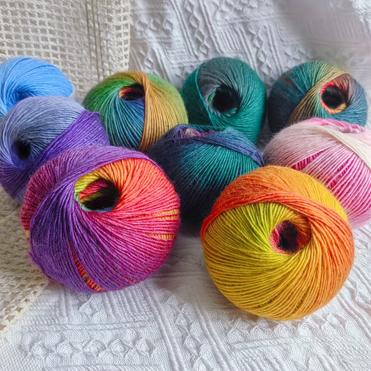 Rainbow Hand Spun 100 Percent Wool Yarn 3 Pack Knitting
