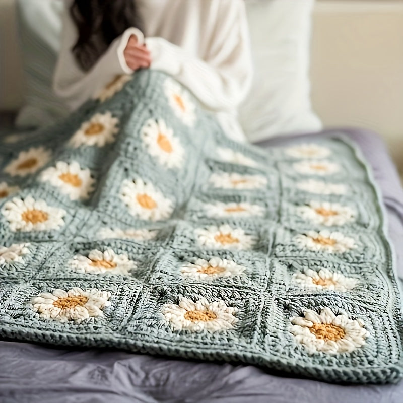 Beginner Crochet Blanket Kit With Granny Squares And Yarns