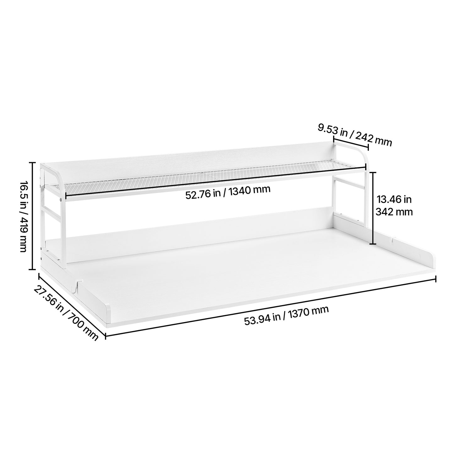 VEVOR Washer Dryer Countertop With 2 Tier Shelf Storage