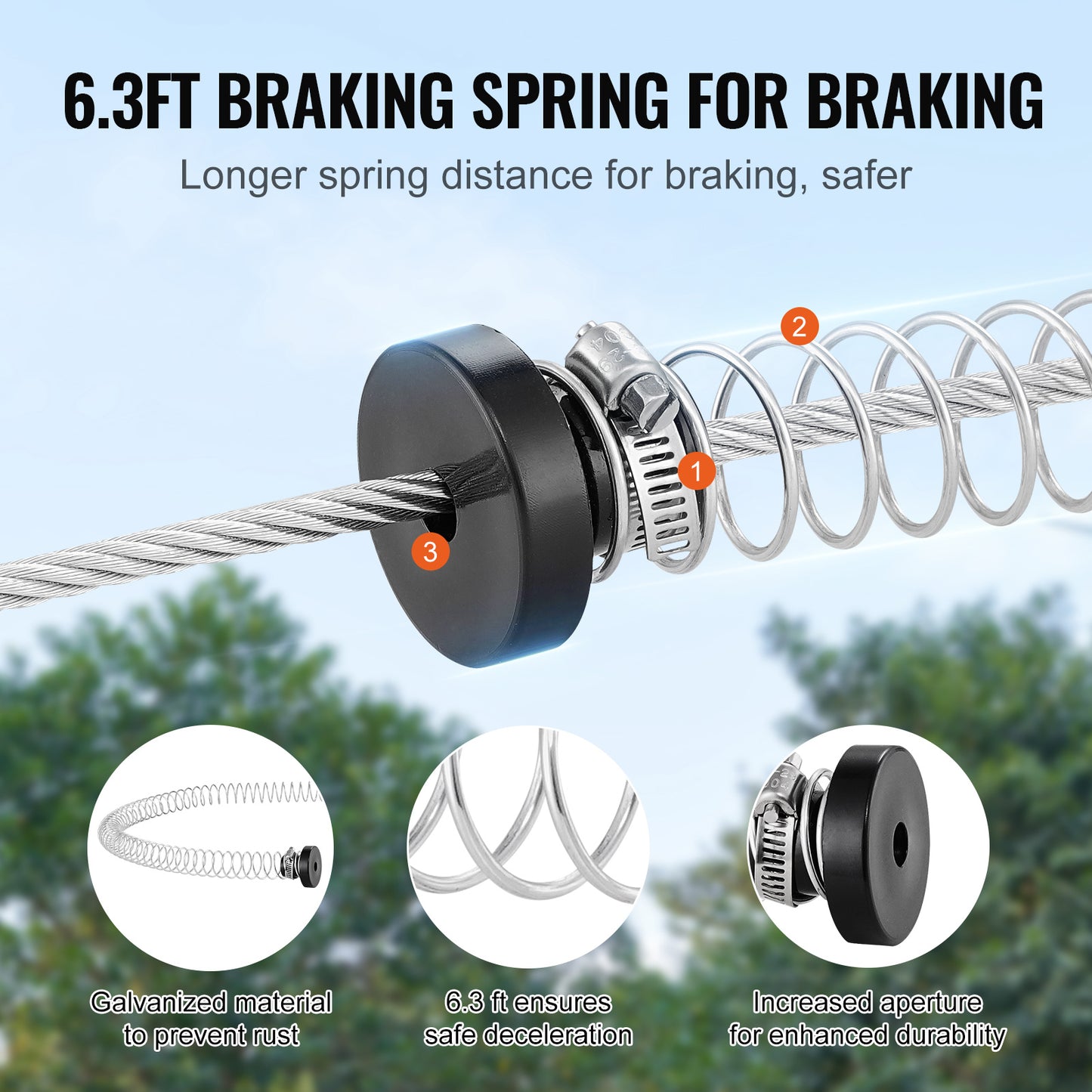 VEVOR Zipline Kit 80 Ft for Kids and Adults Backyard