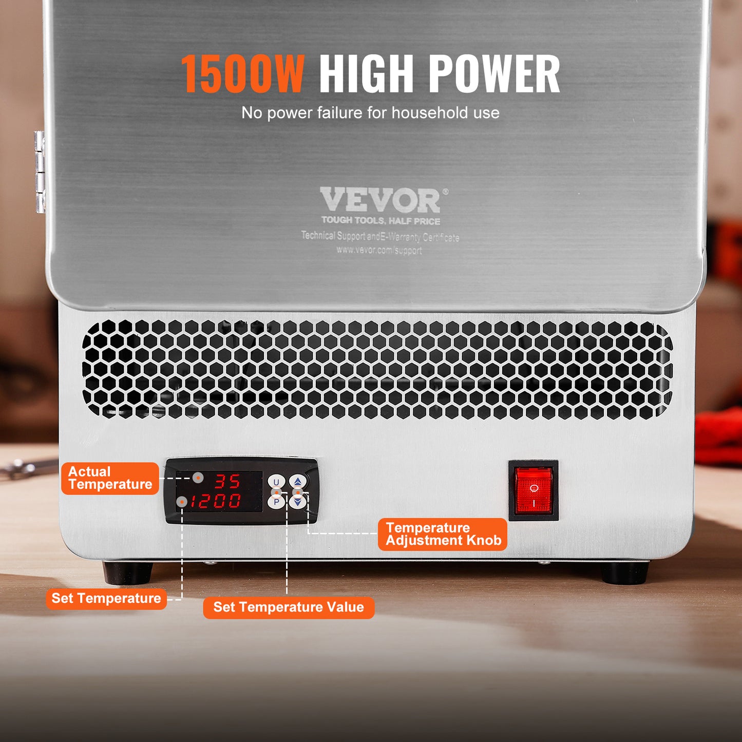VEVOR Electric Kiln 1500W Desktop Wax Casting Kiln