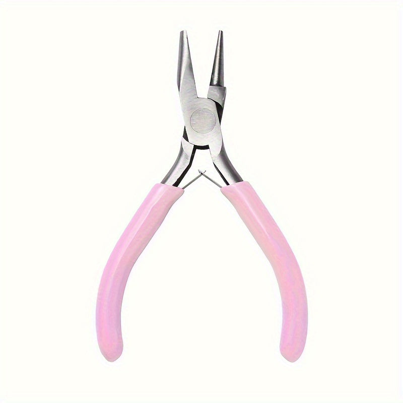 Pink Handle 5 Inch Precision Circular Concave Pliers DIY