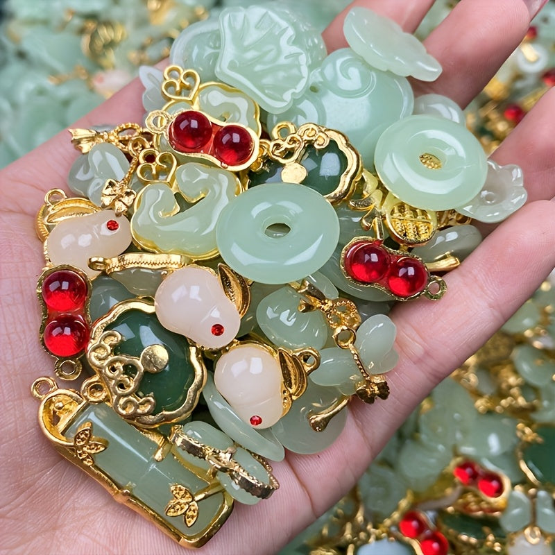 Mixed Color Alloy Bracelet Pendants Handwoven DIY Jewelry