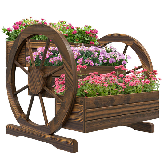 Outsunny 3 Tier Raised Garden Bed Wagon Planter Boxes