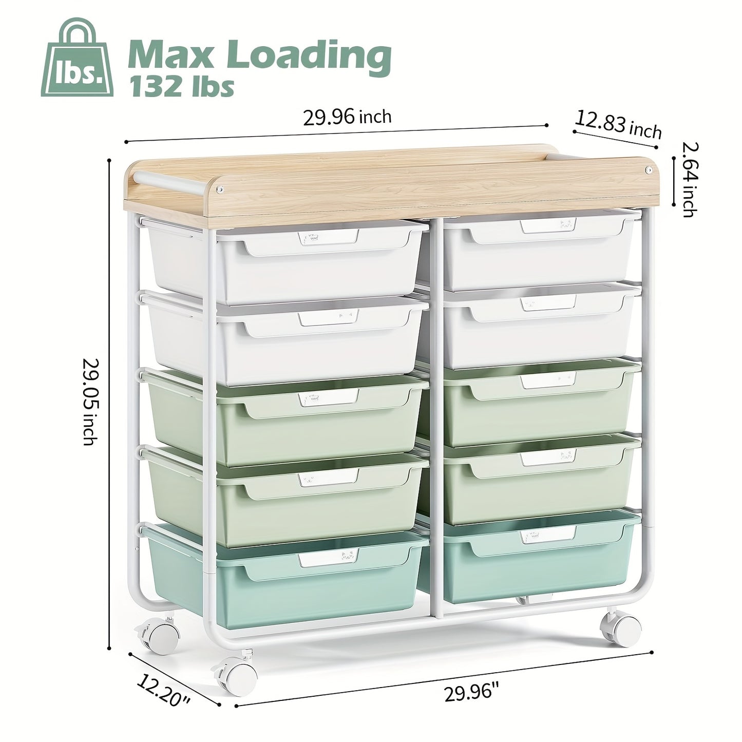Versatile TOOLF 10-Tier Rolling Storage Cart With Drawers