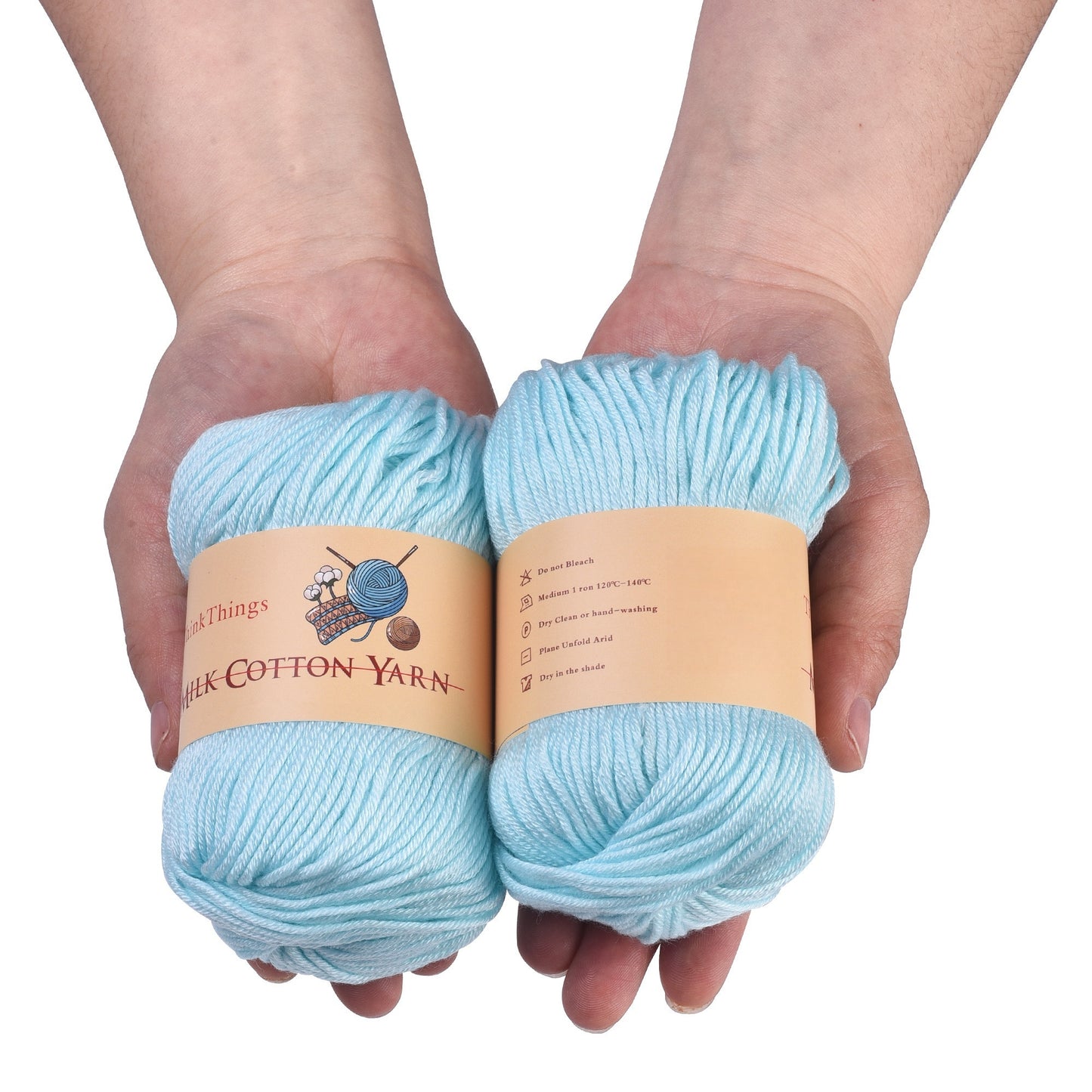 Light Blue Acrylic Yarn 10 Balls Pack Crochet For Beginners