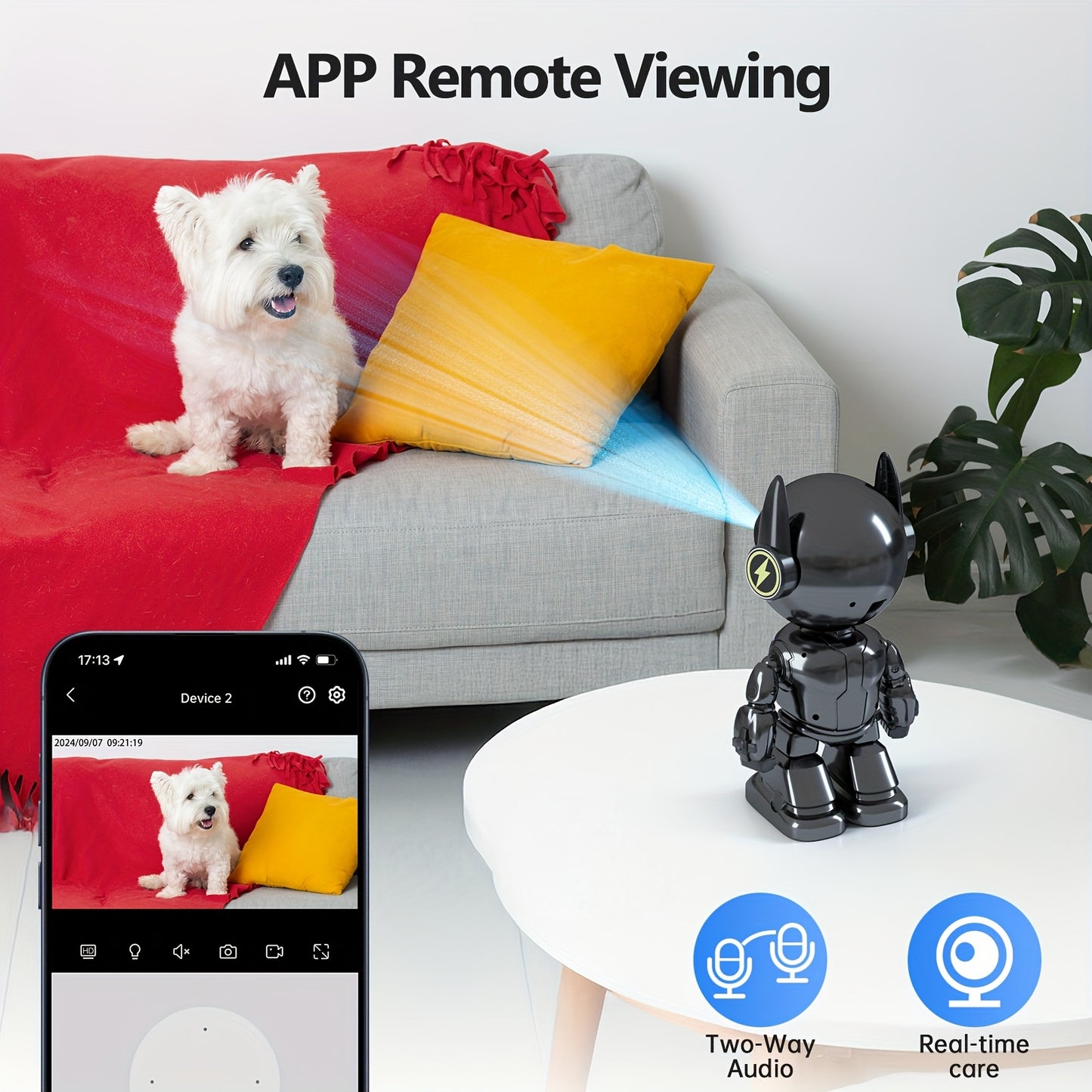 2K HD Smart Robot Camera With Audio And Night Vision