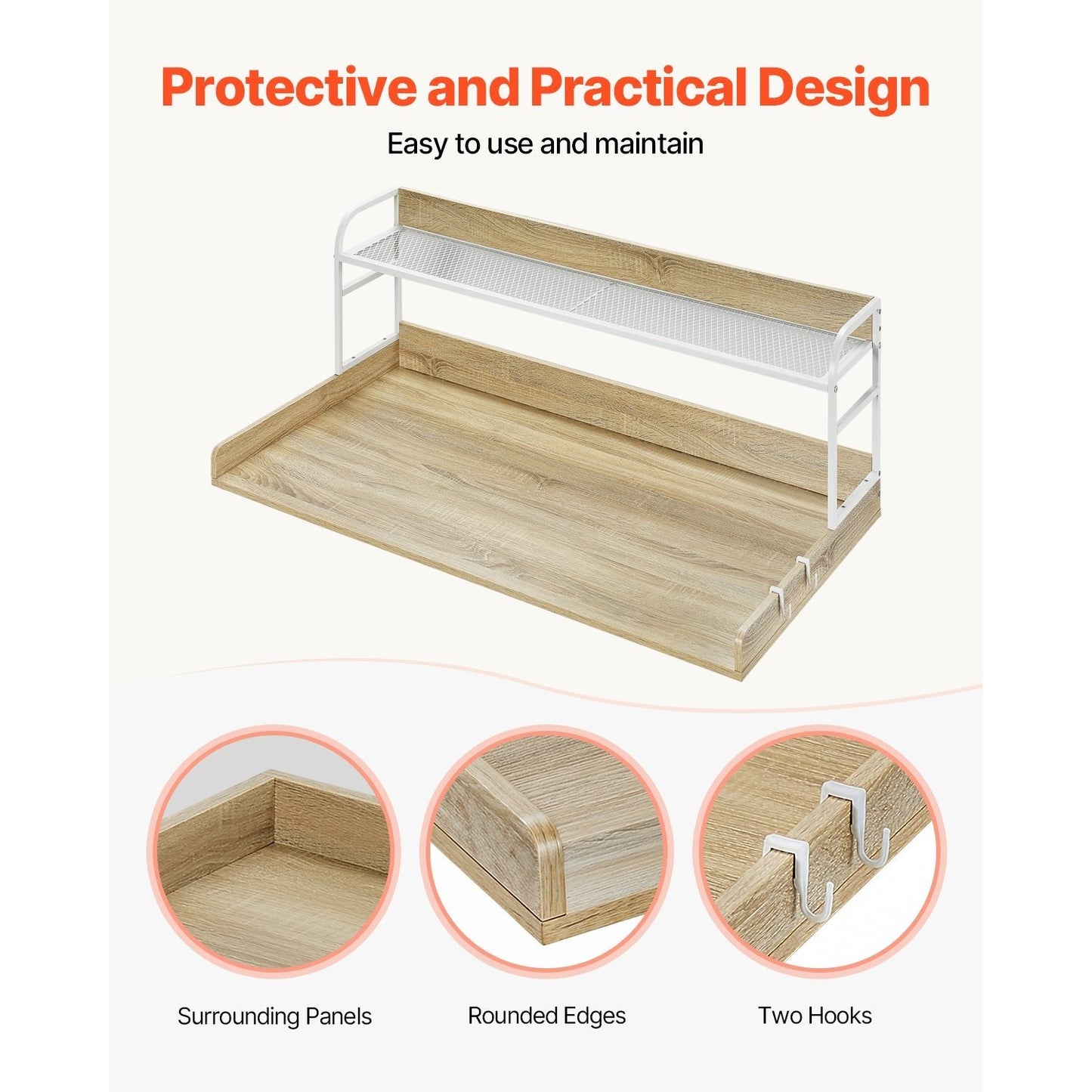 VEVOR Washer Dryer Countertop With 2 Tier Shelf Storage