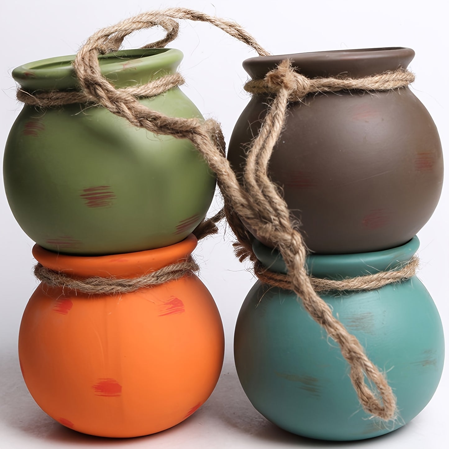 Fiesta Terra Cotta Planters Dangling Southwestern Pots