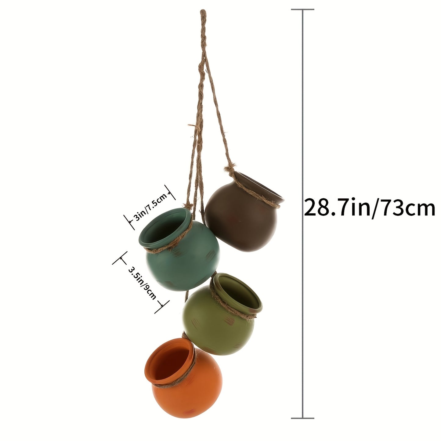 Fiesta Terra Cotta Planters Dangling Southwestern Pots