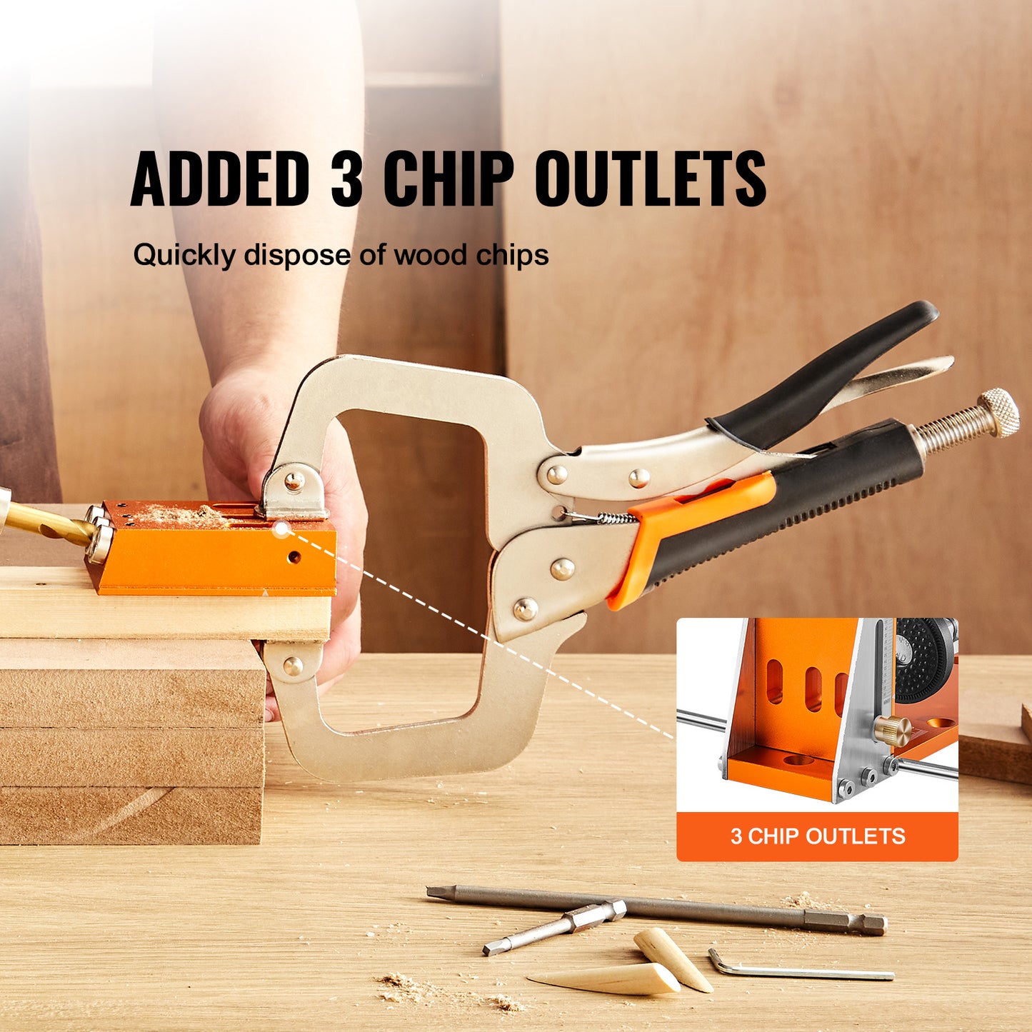 VEVOR Pocket Hole Jig Kit 34 Pcs With 11 Inch Clamp