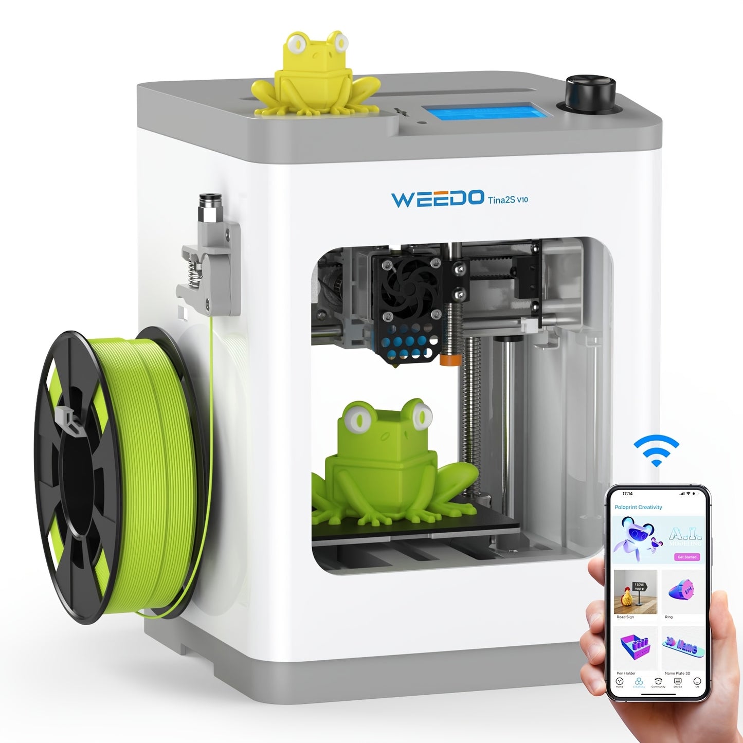 Tina2S 3D Printer With WiFi Cloud Printing Compact Design