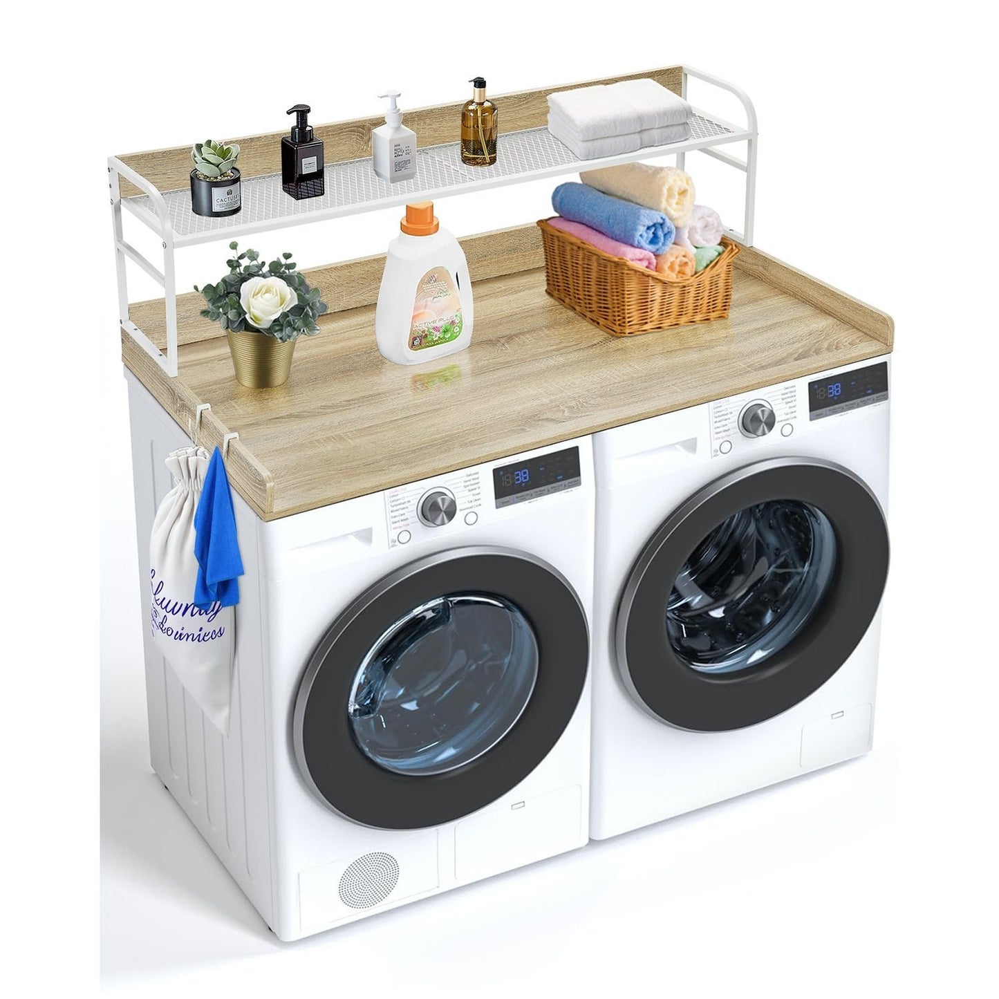 VEVOR Washer Dryer Countertop With 2 Tier Shelf Storage