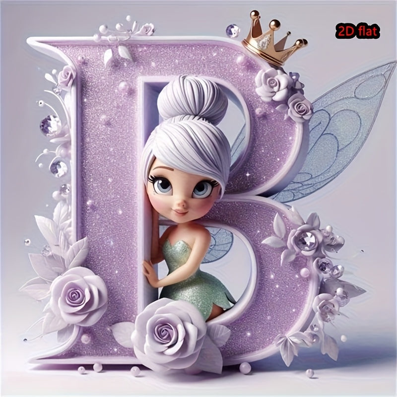 Round Diamond Art Kit with A-Z Letters and Elves Wall Decor