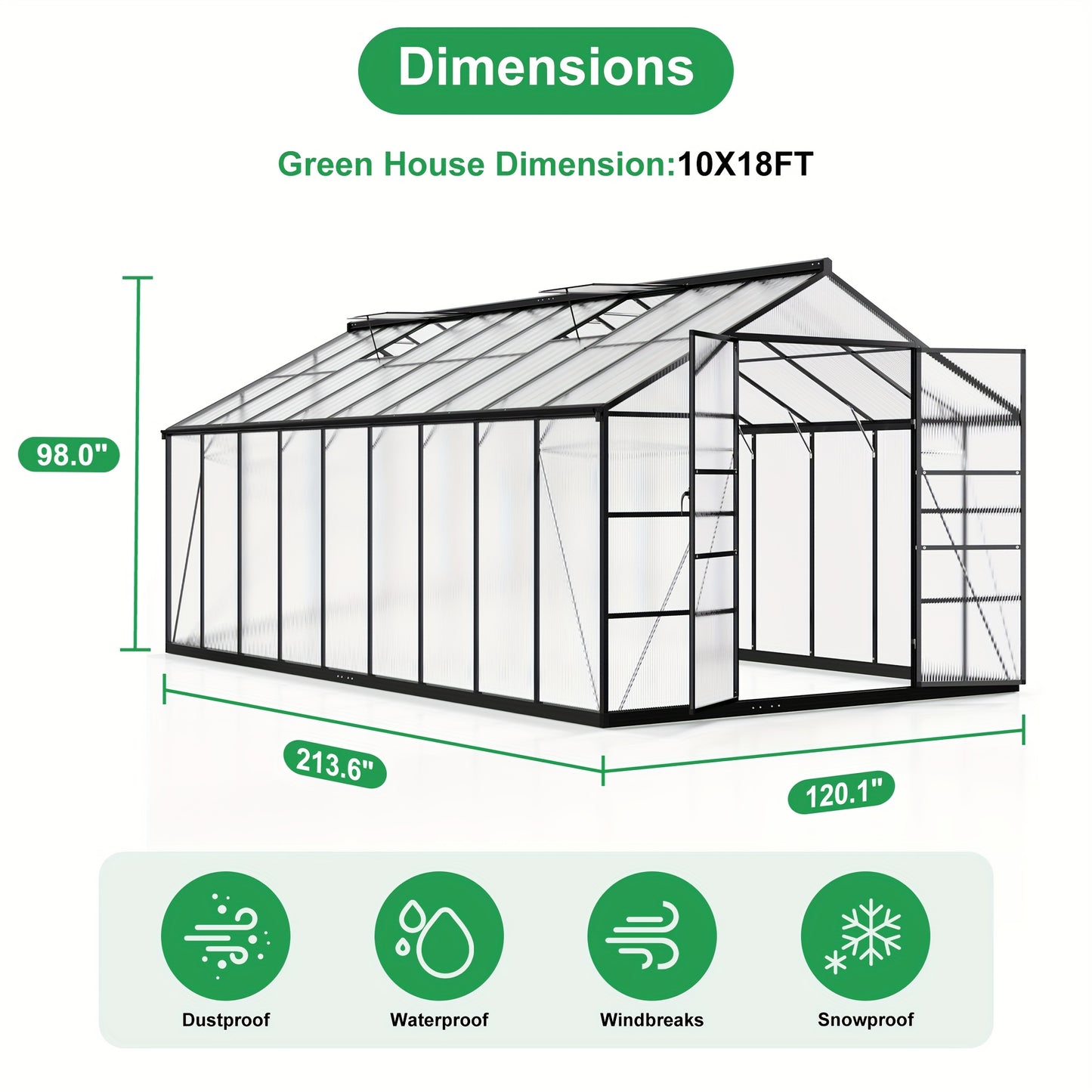 AirWire Heavy Duty Walk In Greenhouse With UV Panels