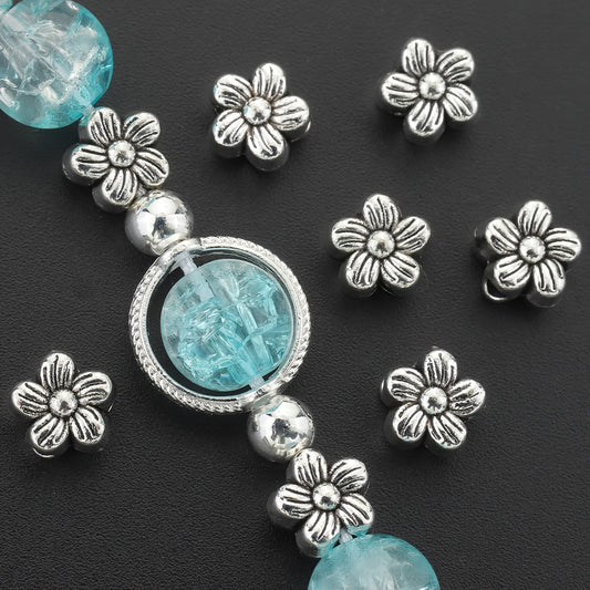 Vintage Floral Beads Pcs Five Petal Plum Blossom Large Hole