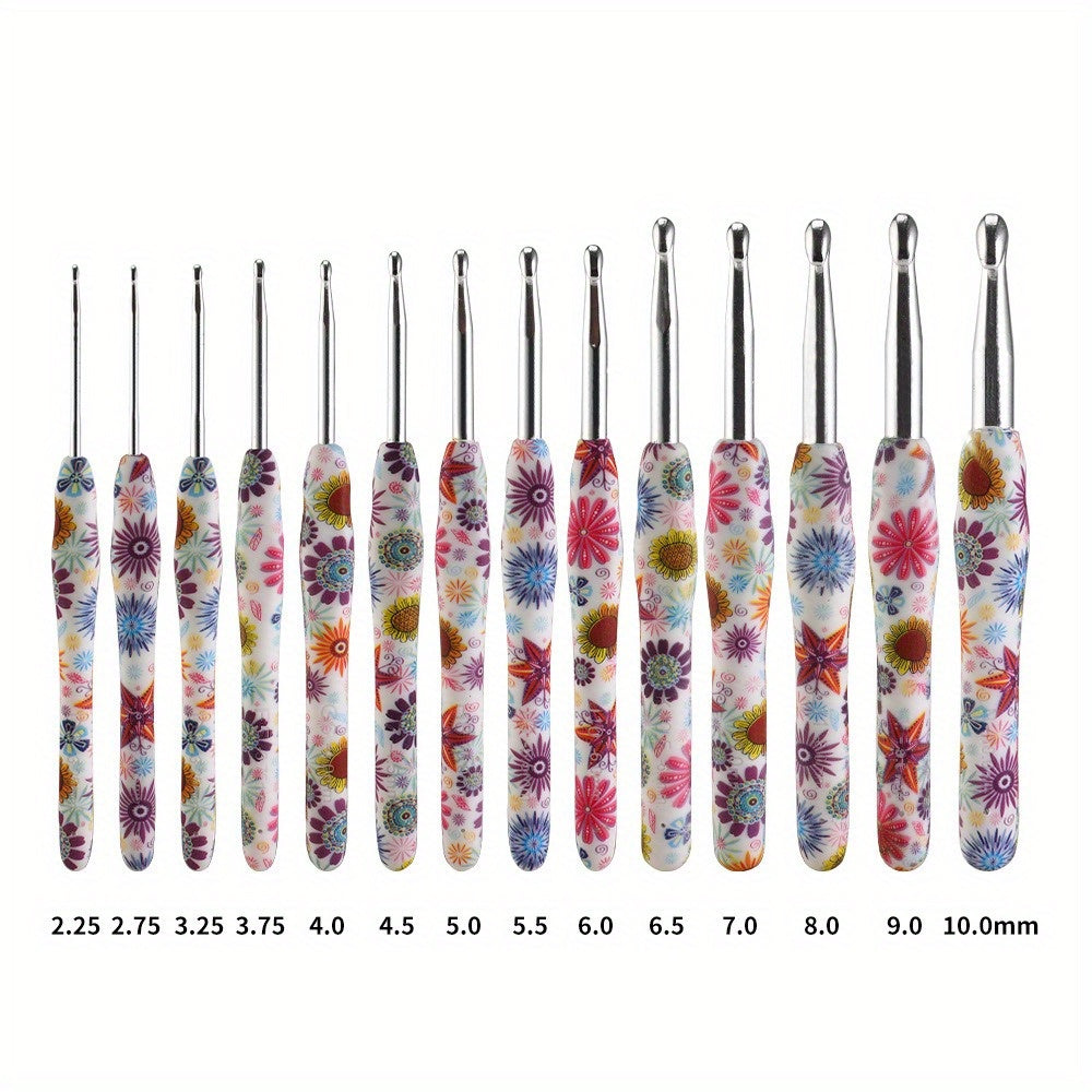 14Pcs Crochet Hook Set Storage Bag with Ergonomic Handles