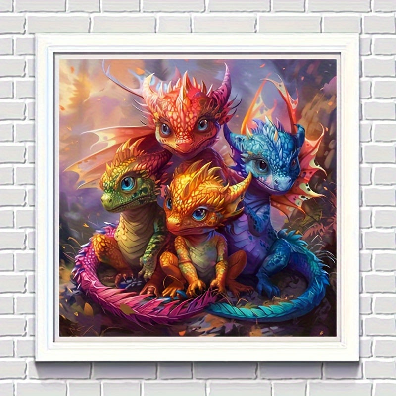 5D Diamond Painting Kit Dragon Four Head Color Change Decor