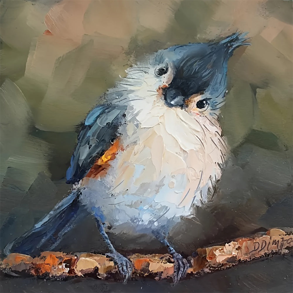 Beginner Digital Oil Painting Kit Bluebird Sparrow Canvas