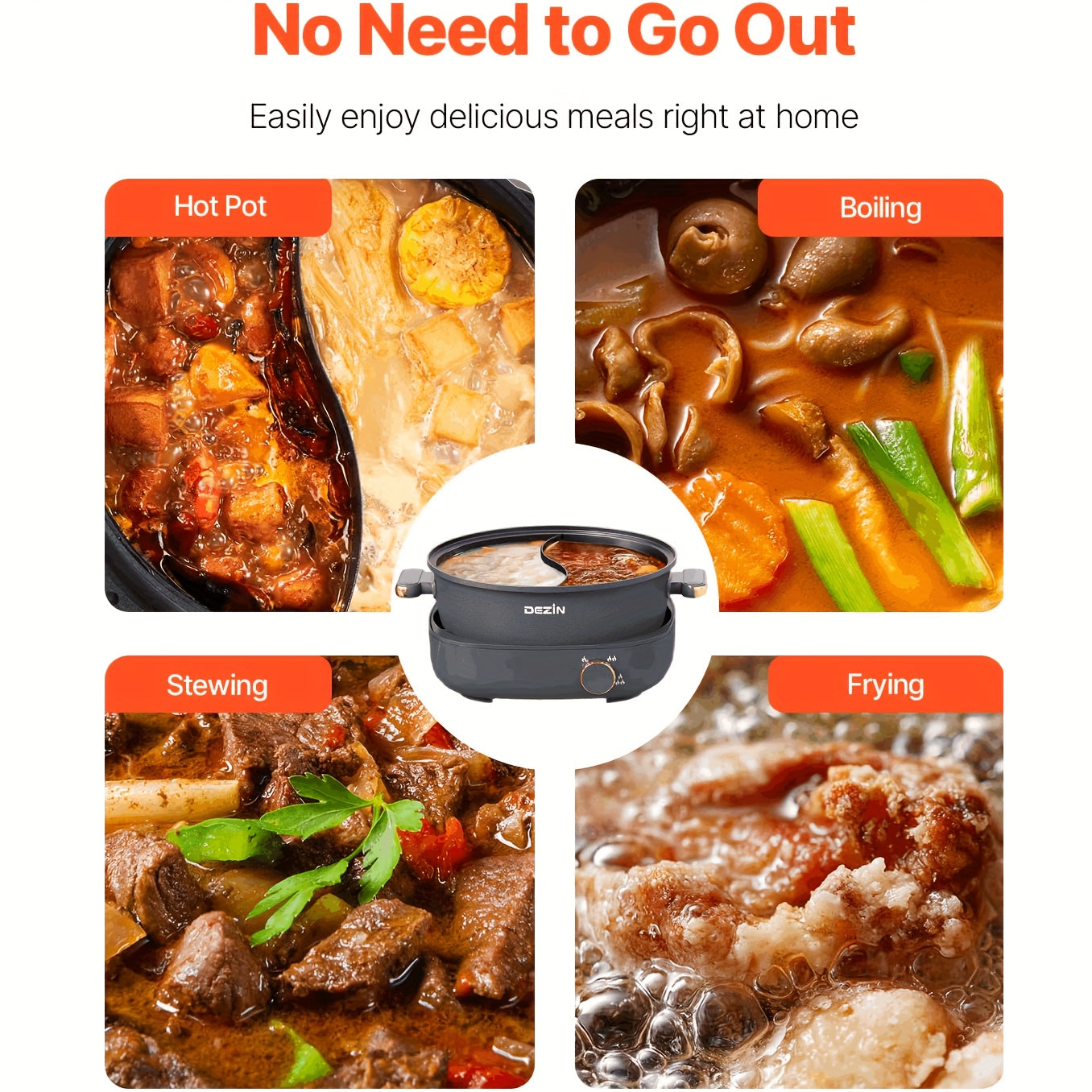 Electric Shabu Shabu Pot With Dual Flavor Nonstick Family