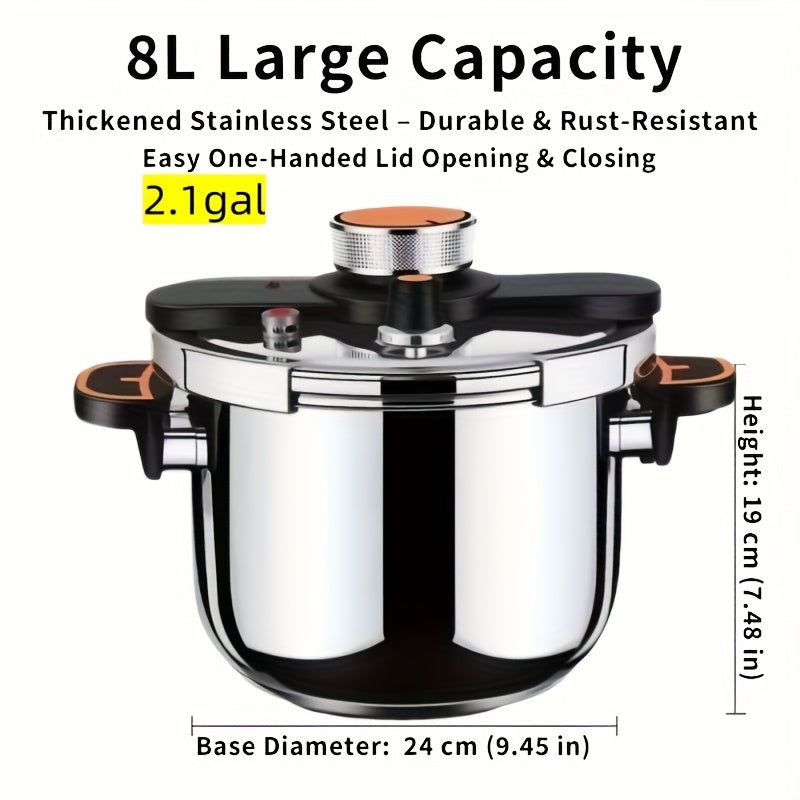 Stainless Steel Pressure Cooker With One Twist Lock Lid 5L