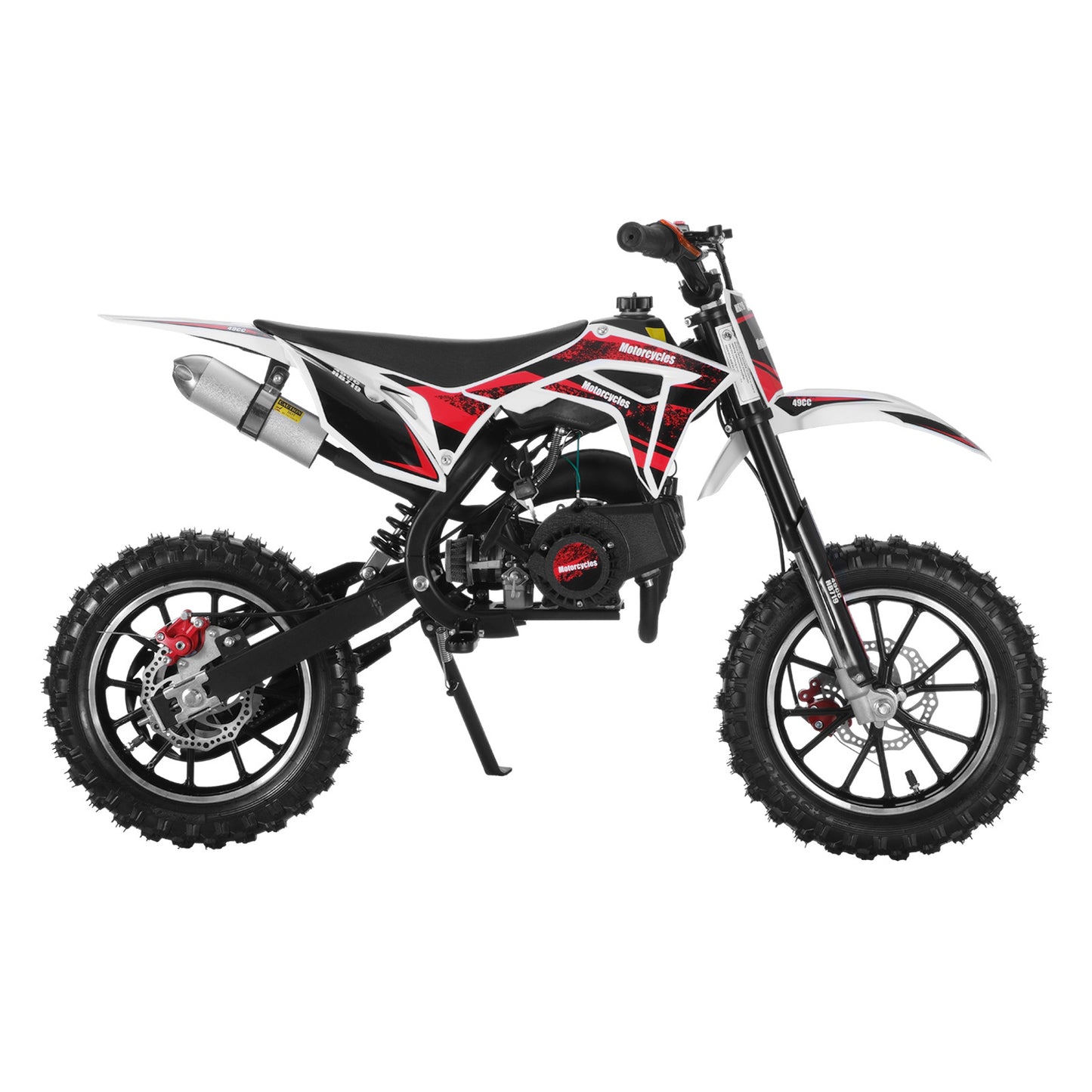 Gas-Powered Red 49cc 2-Stroke Kids Mini Motocross Bike