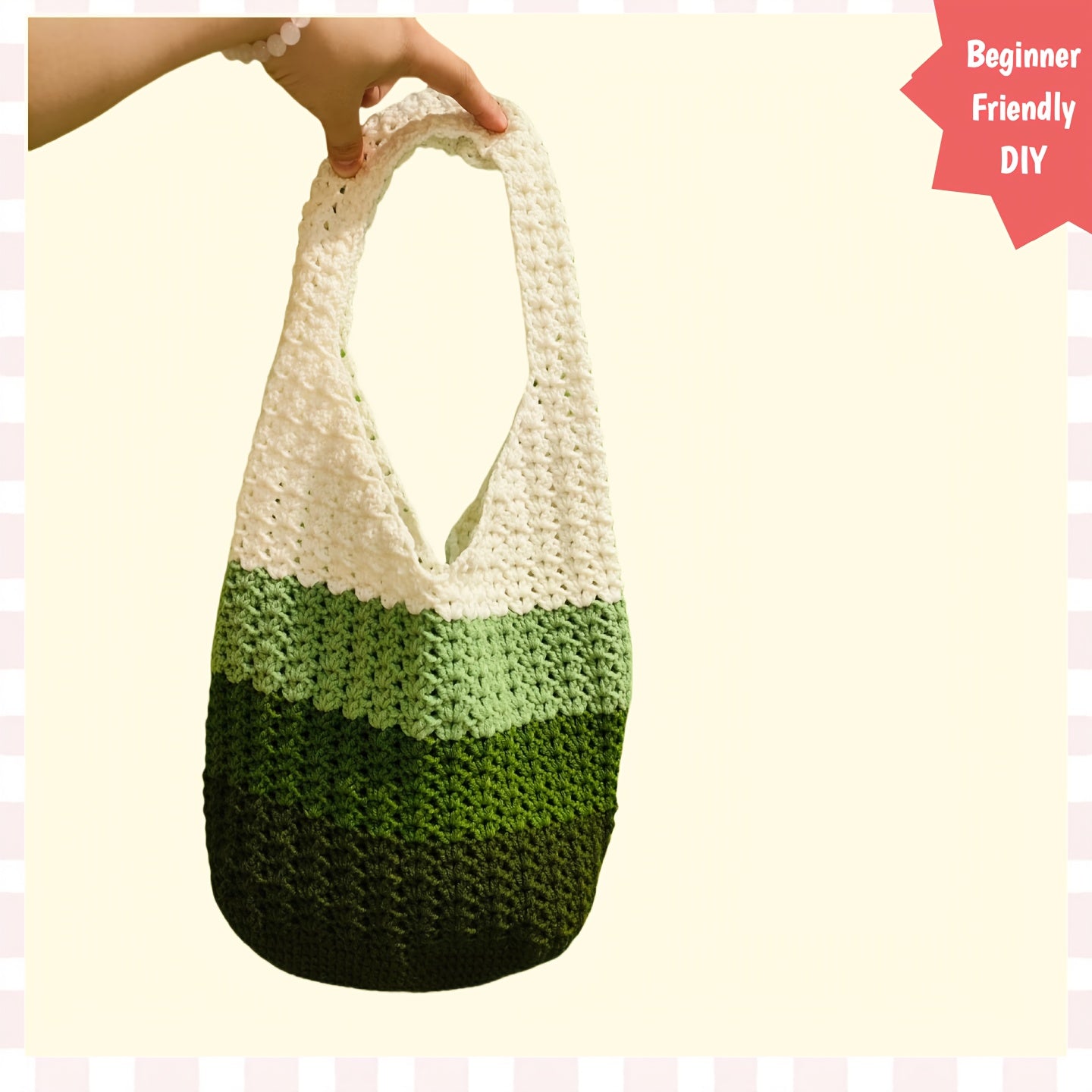 Green Vibes Crochet Bag Kit 3 Tone DIY Shoulder Bag