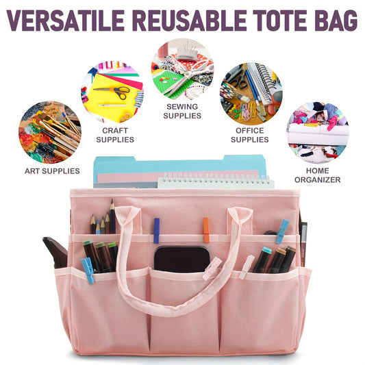 Oxford Fabric Art Organizer Tote Bag With Pockets For Artists