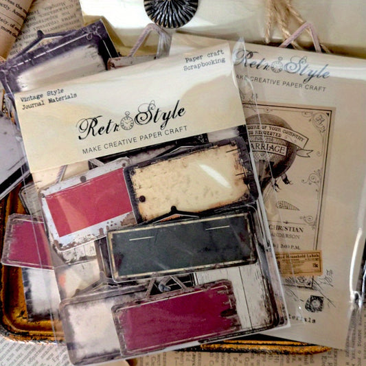 Retro Label Card Sticker Set for Scrapbooks and DIY