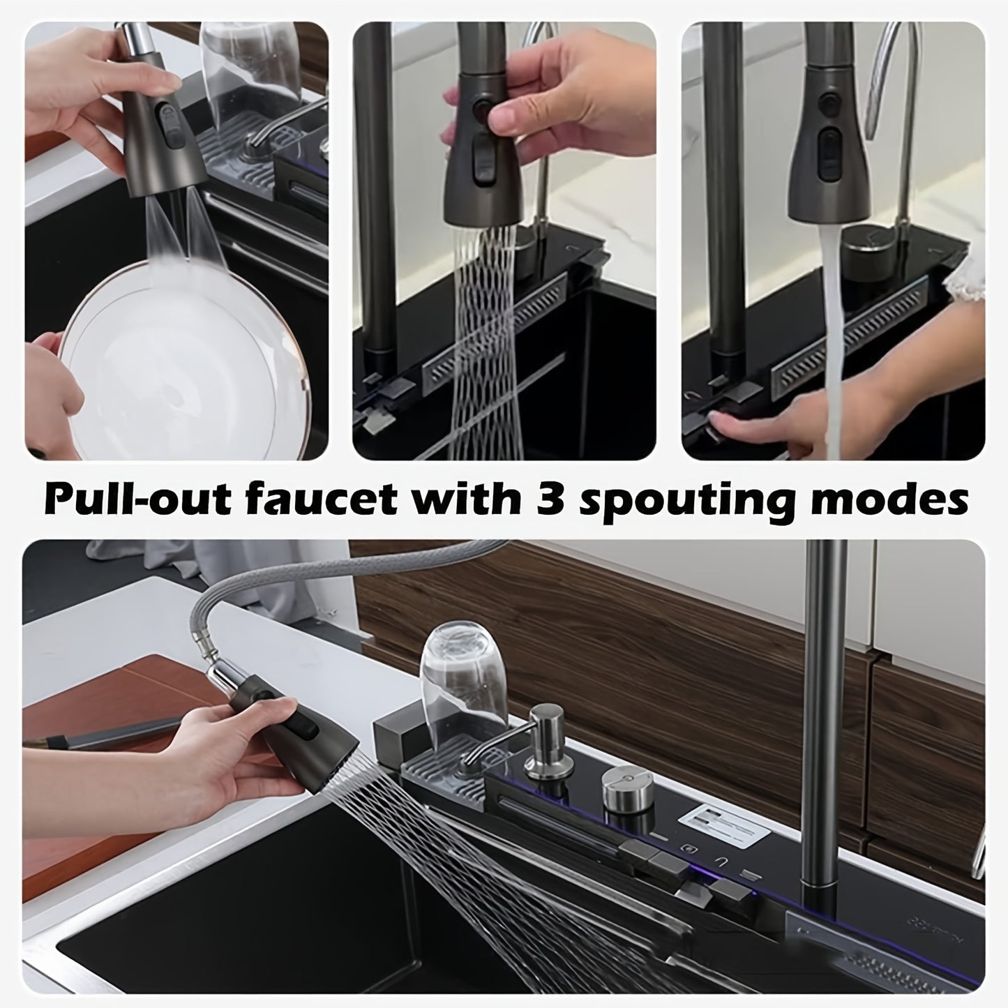 Waterfalls Nano Smart Kitchen Sink With Digital Display