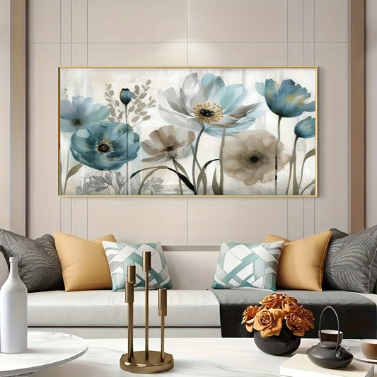 Halloween Diamond Painting Kit Blue Flowers and Leaves Decor