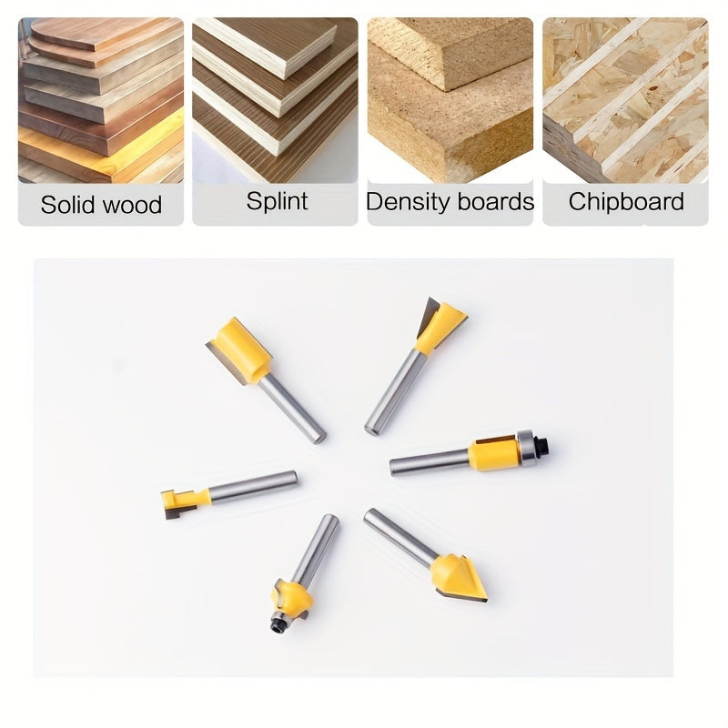 Precision Router Bit Set Carbide With Quarter Inch Shank