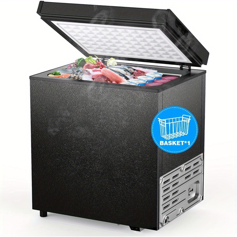 KNDKO 1.8 Cu Ft Chest Freezer With Removable Basket Black