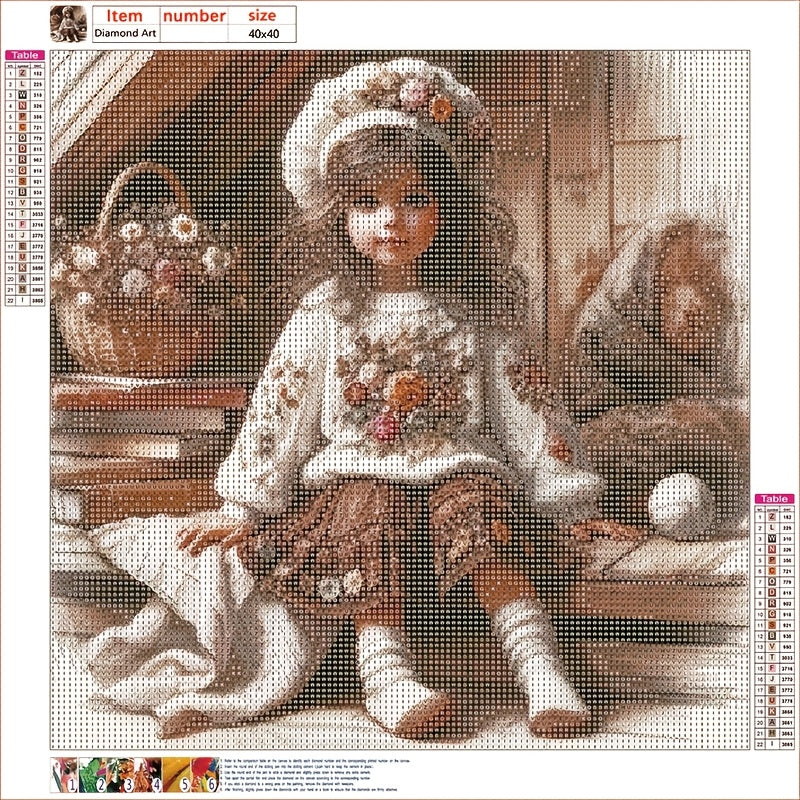 DIY 5D Full Diamond Painting Kit Little Girl Wall Art