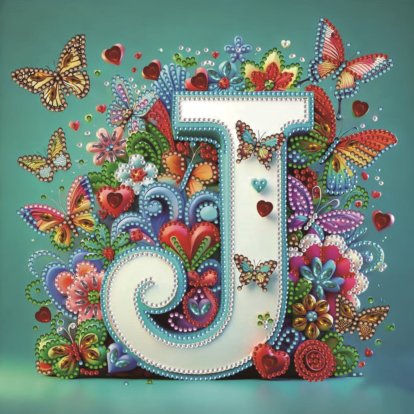 DIY Alphabet Diamond Painting Kit with Butterfly Designs