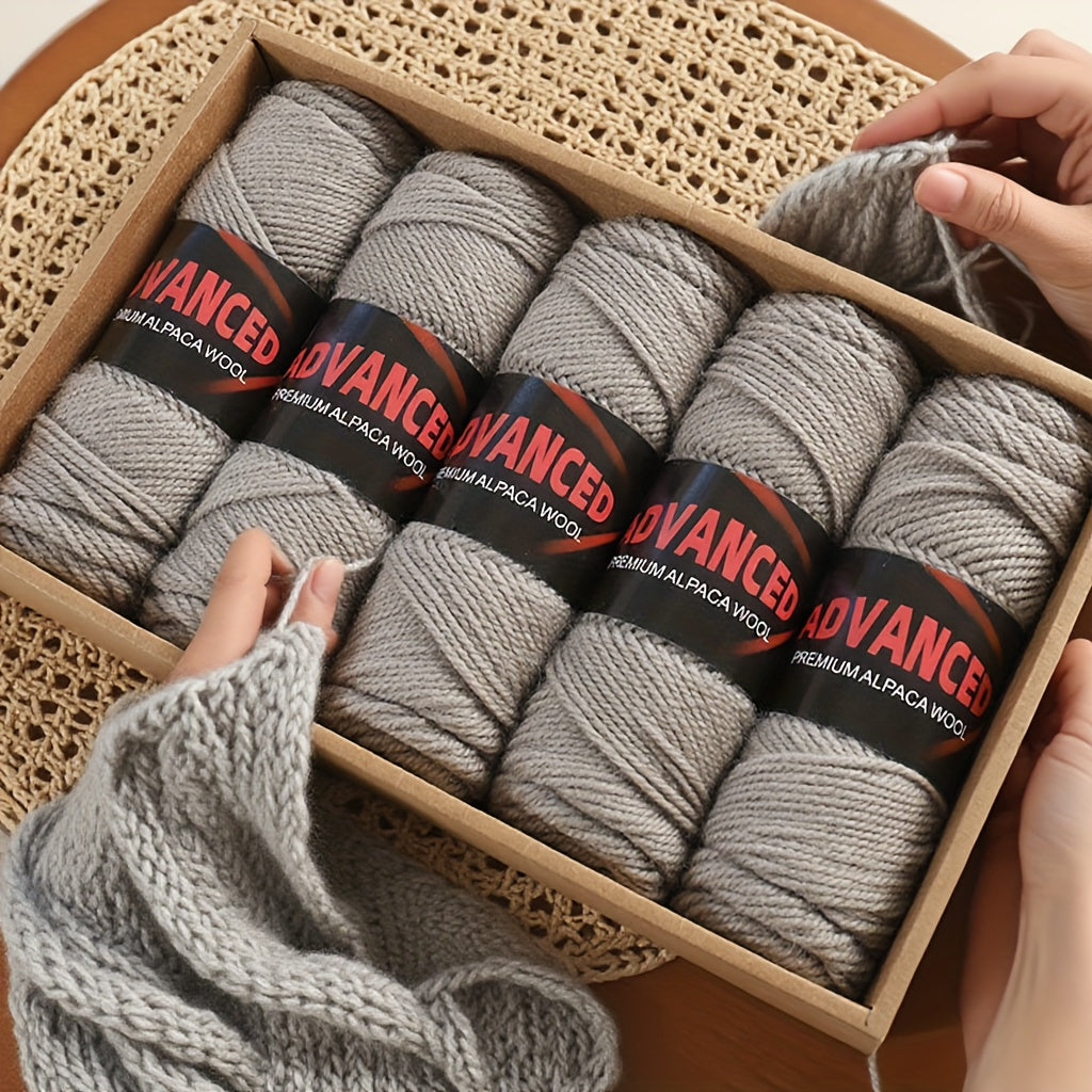 Soft Alpaca Wool Yarn 5 Balls Worsted Crochet Yarn Shawls