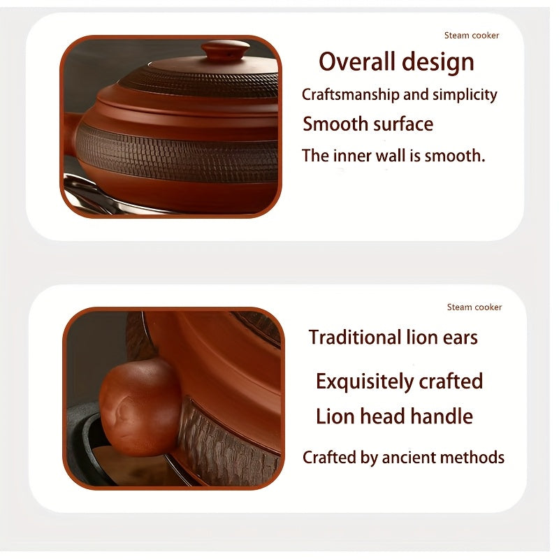 Traditional Clay Pot Stew Pan With Lid Nonstick Easy Clean