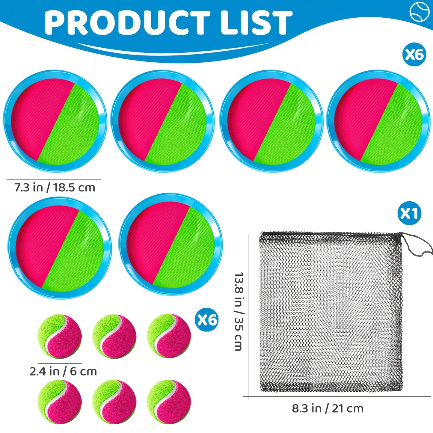 Toss And Catch Ball Game With Elastic Net For Kids Backyard