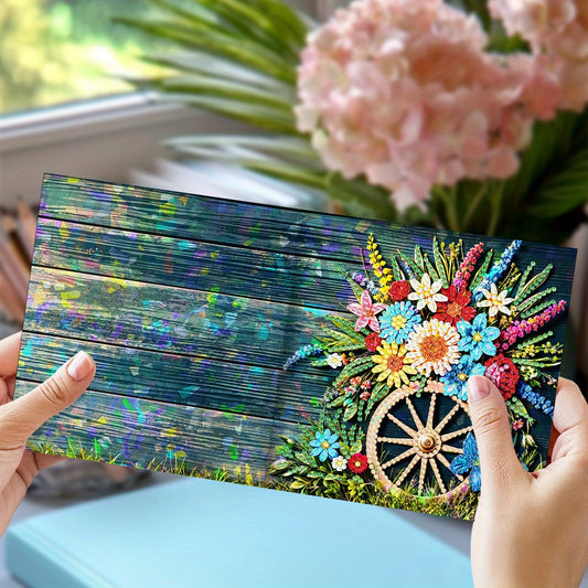 12Pcs DIY Diamond Art Greeting Card Set Floral Bloom