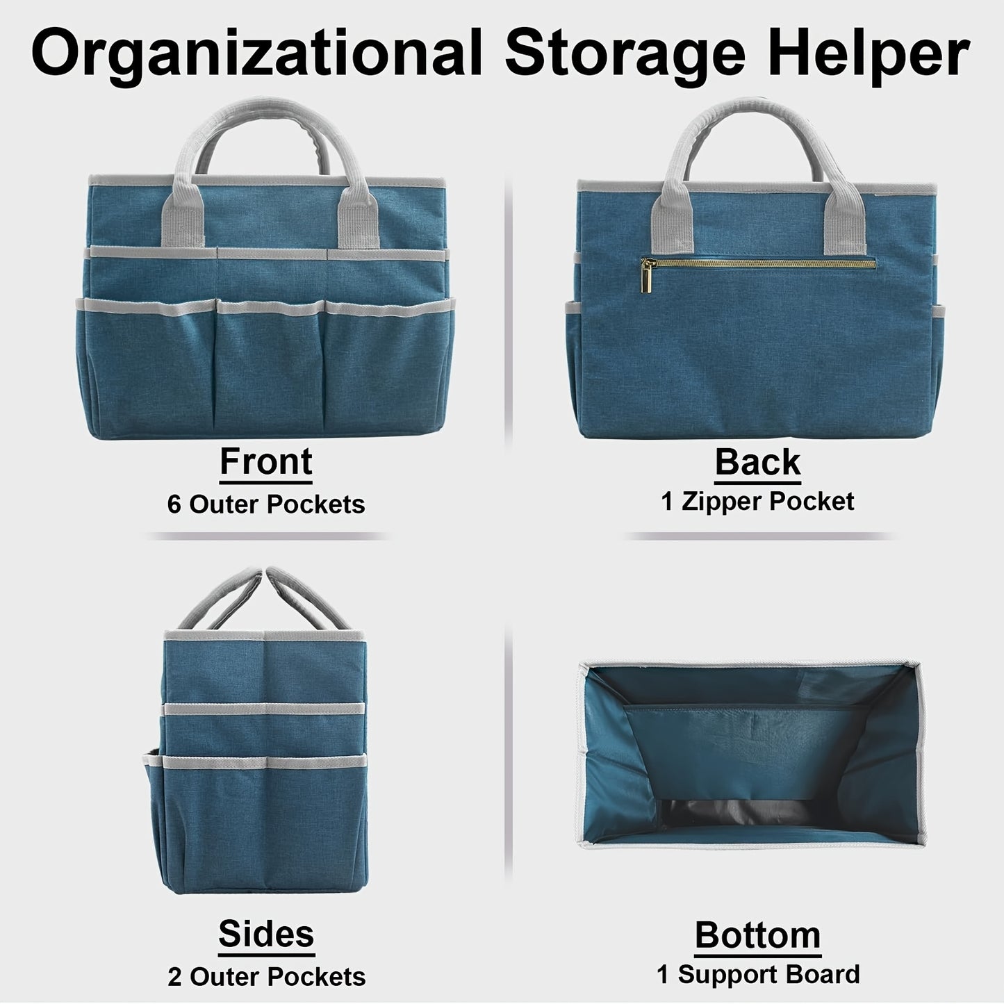 Oxford Fabric Art Organizer Tote Bag With Pockets For Artists