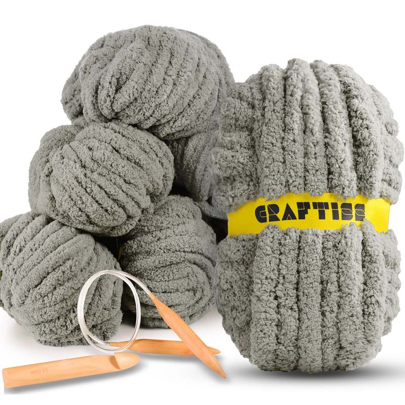 Chunky Chenille Yarn Jumbo 7 Weight Skeins For Crocheting