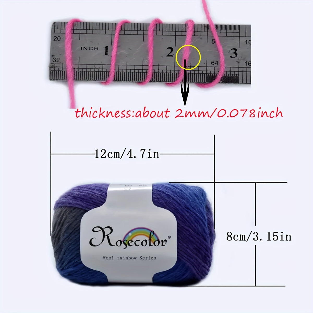 6 Pack 100 Percent Wool Yarn Gradient Green Pink For Shawls