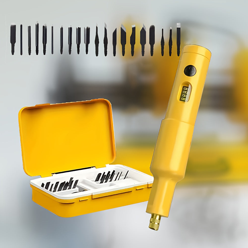 Electric Wood Carving Tool With 20 Blades Pro Grade