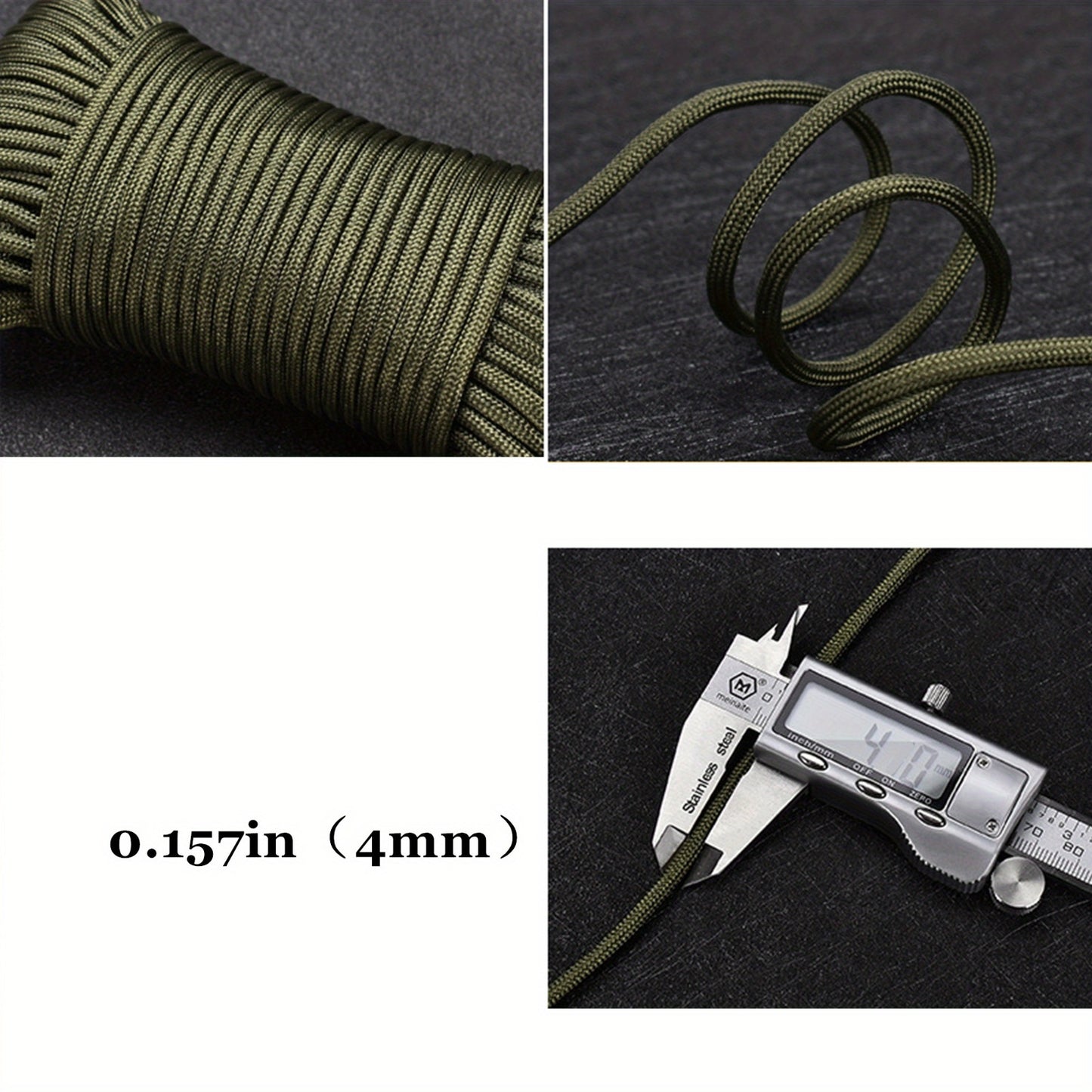 Green Nylon Rope 1181 Inch Braided Rope For Camping Fishing