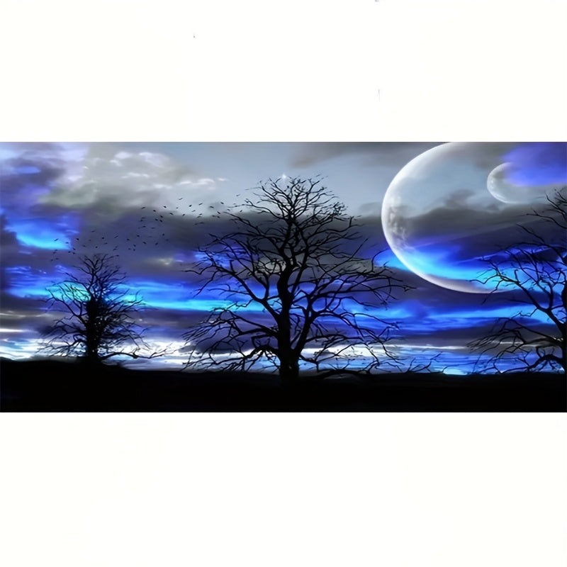 Moon Tree 5D Diamond Painting Kit Round Drill Wall Decor