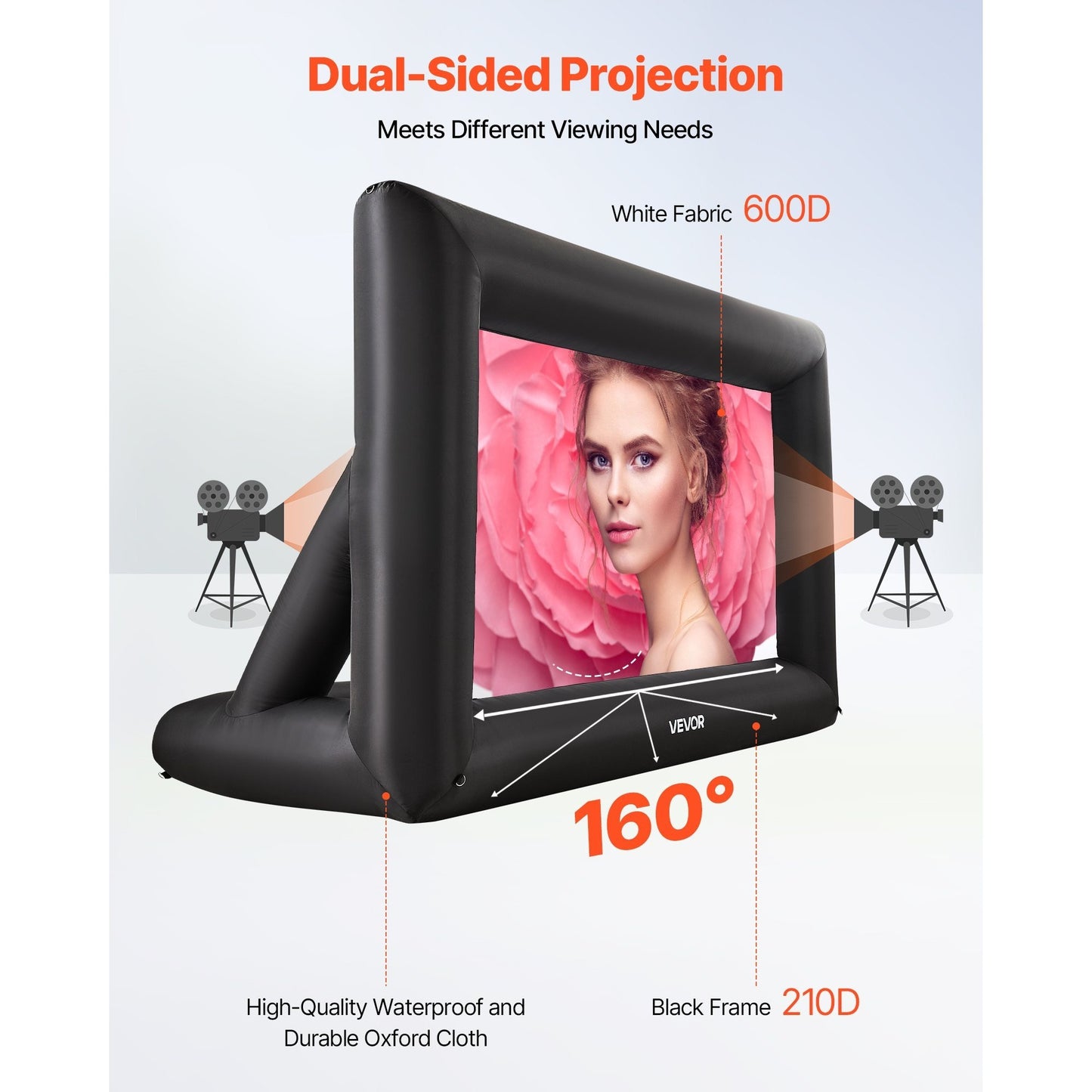 VEVOR Inflatable Projector Screen 14 16 20ft Outdoor
