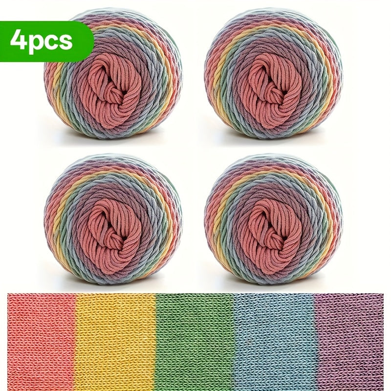 Rainbow Milk Yarn 4 Pack 5 Strands Each For Knitting