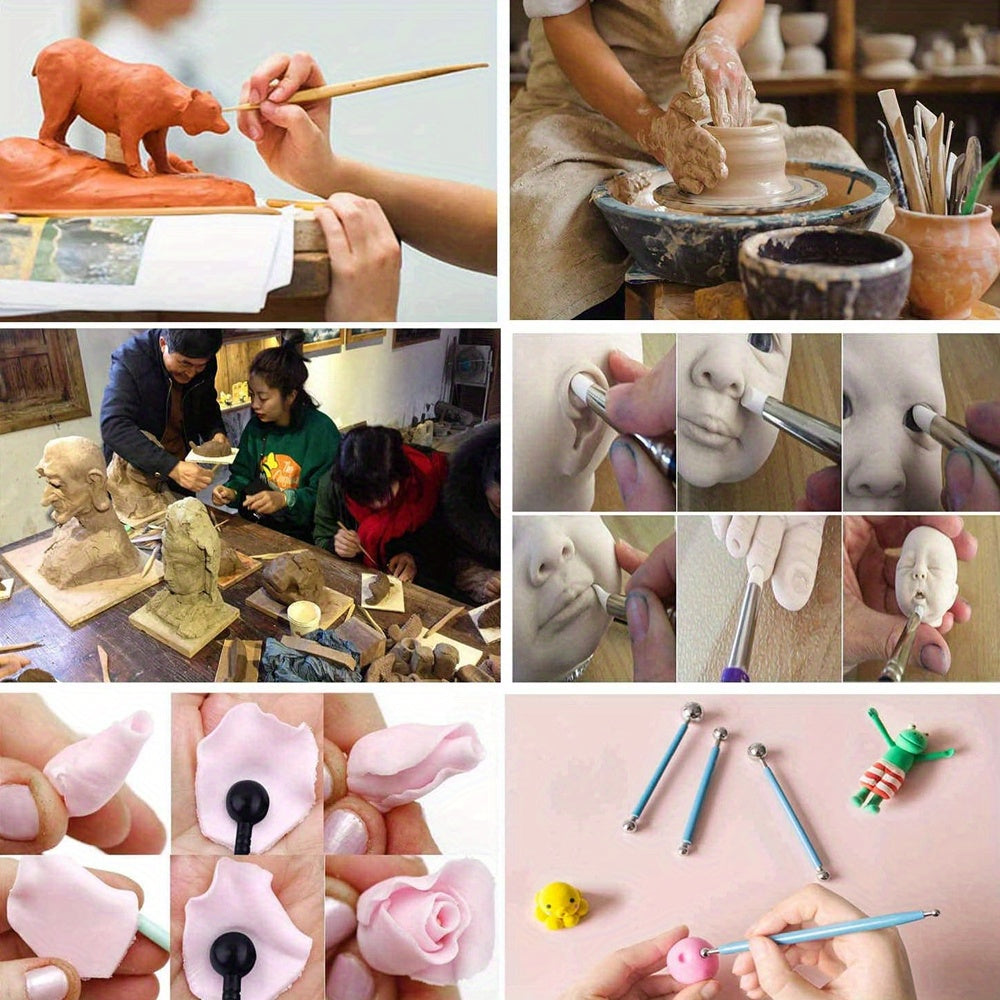 57 Piece Ceramic Clay Tool Set For Beginners Sculpting Kit